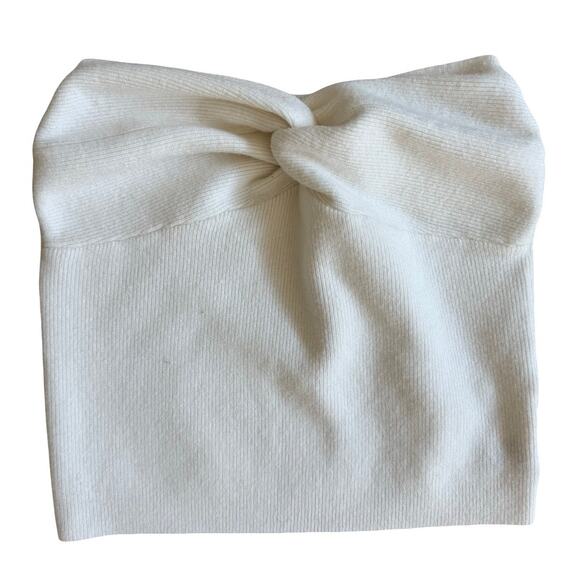 $54 Set of 3 White/Black/Tan Twisted Sweetheart Strapless Tops - S - Picture 3 of 8